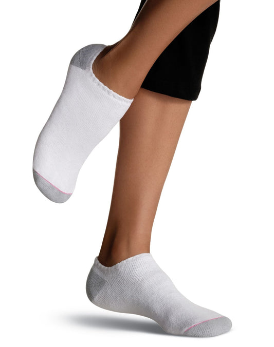 Hanes Women's Athletic No-Show Socks 6-Pack (White)