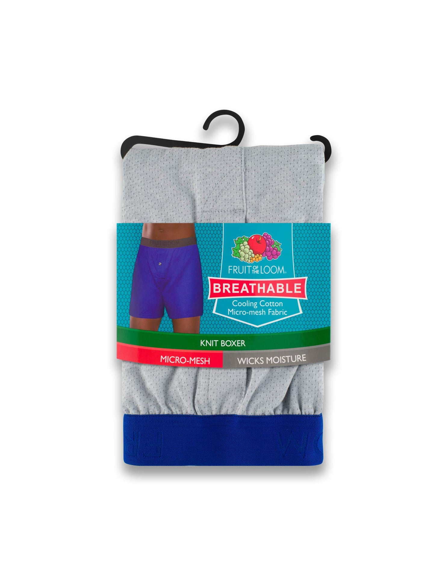 Fruit of the Loom Men's Knit Boxers 5-Pack Breathable Cooling Cotton Micro-Mesh Soft Flex Waistband