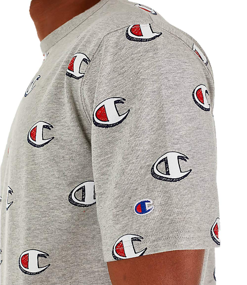 Champion Men's Heritage Tee, MULTI SCALE SCRIPT BLACK, Medium