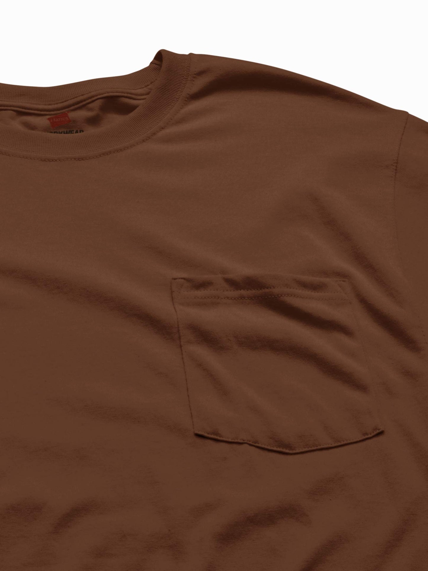 Hanes Men's Workwear Short Sleeve Tee (2-Pack), Army Brown, X Large