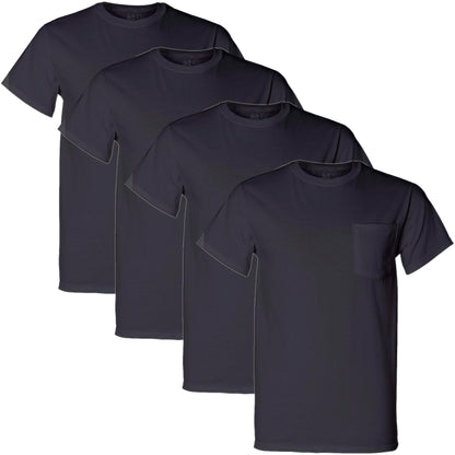 Fruit of The Loom Men's Pocket Crew Neck T-Shirt (Pack of, Black, Size XX-Large