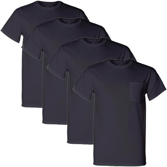 Fruit of The Loom Men's Pocket Crew Neck T-Shirt (Pack of, Black, Size XX-Large