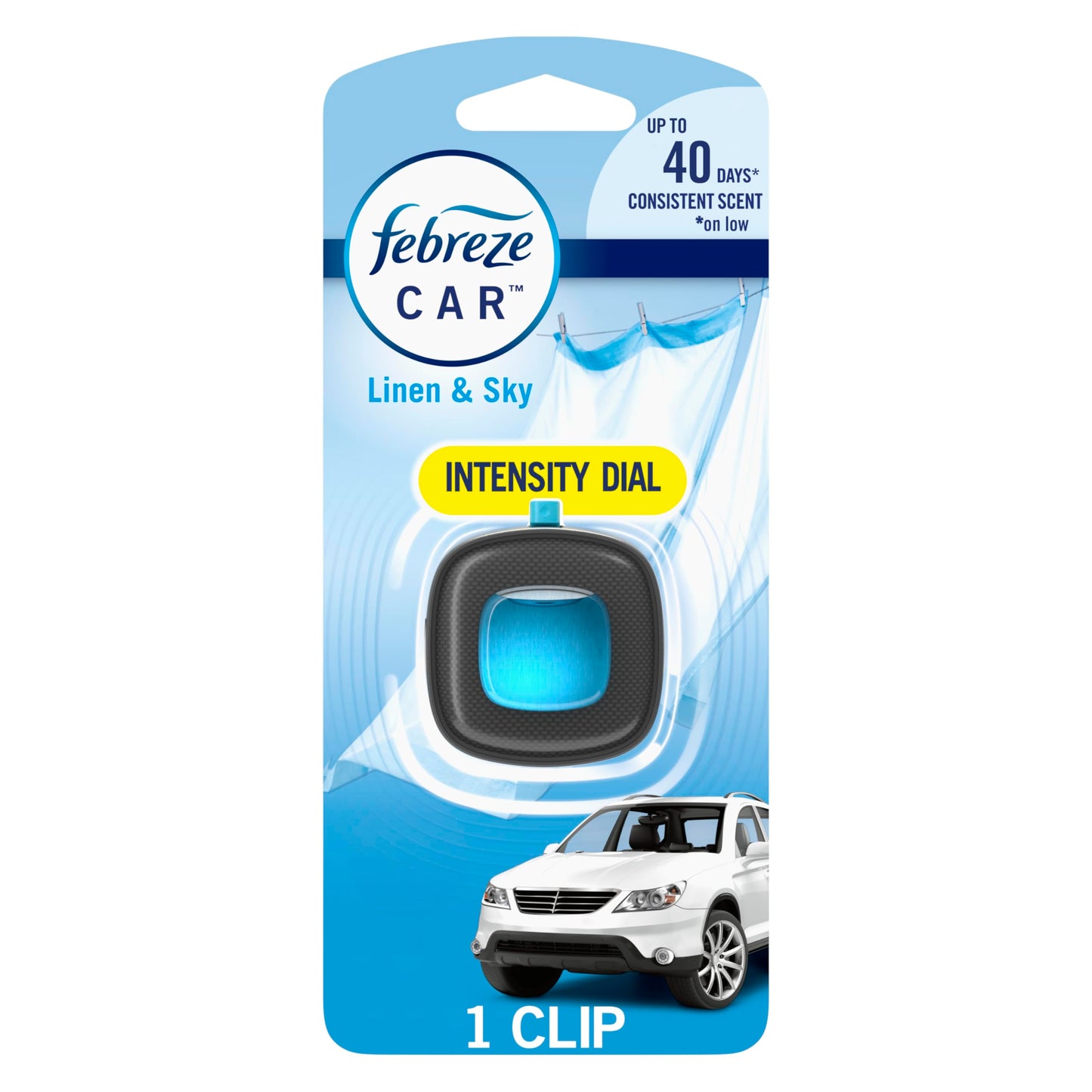 Febreze Car Air Fresheners, New Car Scent, Odor Eliminator for Strong Odors Car Vent Clips (2 Count)