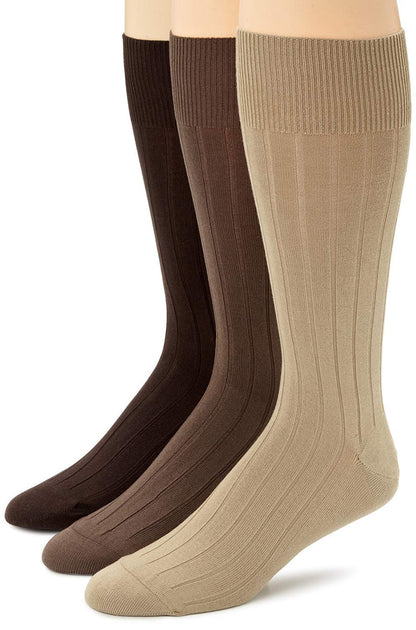 Melvado Mens Crew Socks Cotton Rich Everyday Dress Socks Set (Black 4-Pack)