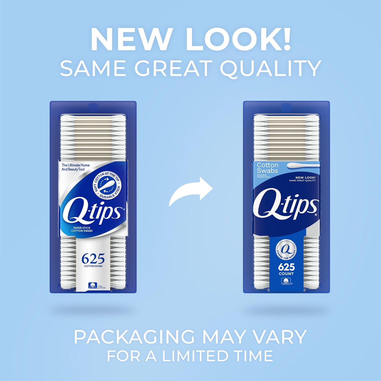 Q-Tips Cotton Swabs, 625 Count, Pack of 2