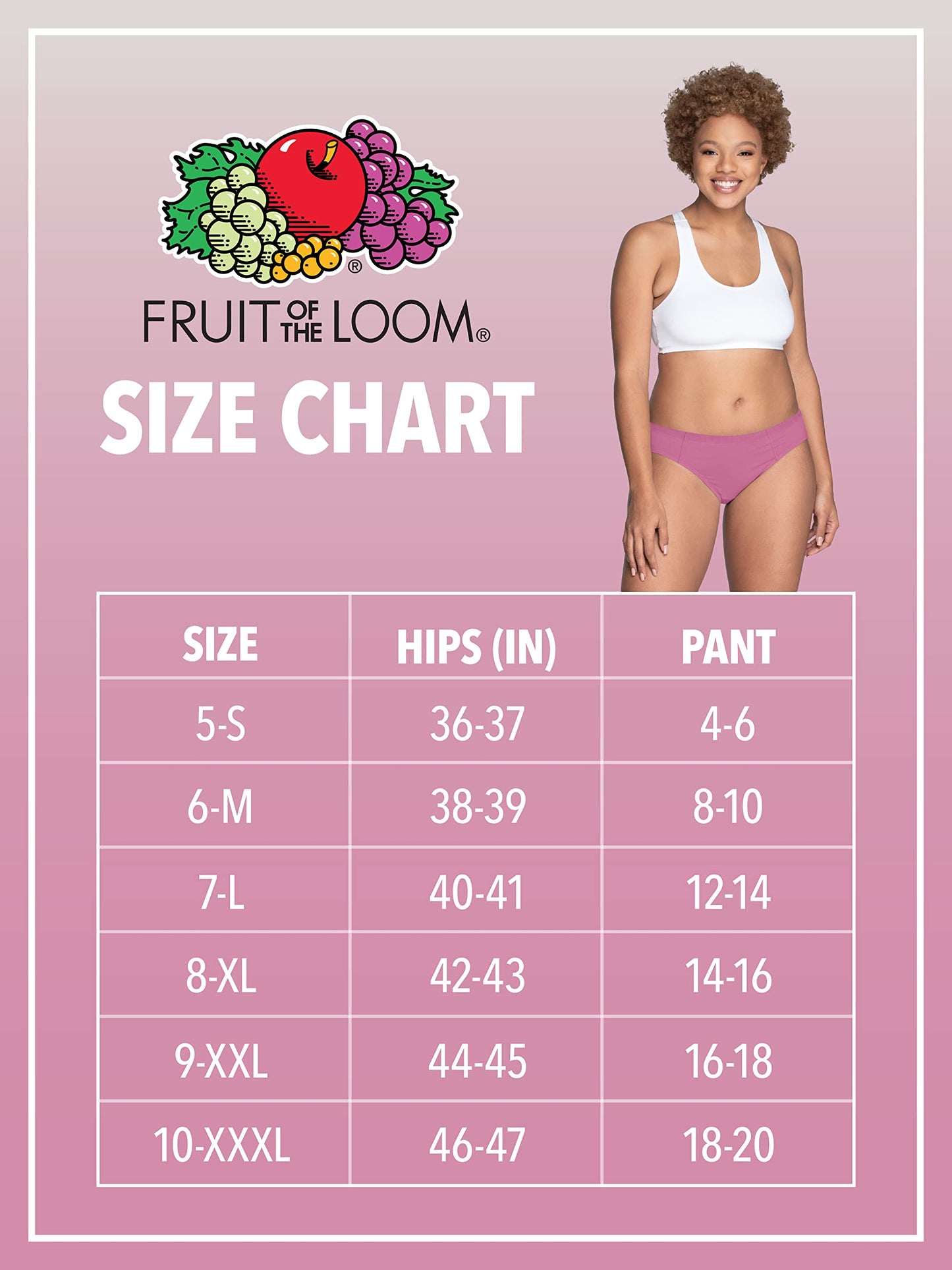 Fruit of the Loom Women's 6 Pack Cotton Stretch Bikini Panties, Assorted, 5
