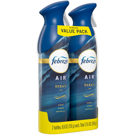 Febreze Odor-Eliminating Air Freshener, Ocean, 2 count, 8.8 fl oz each