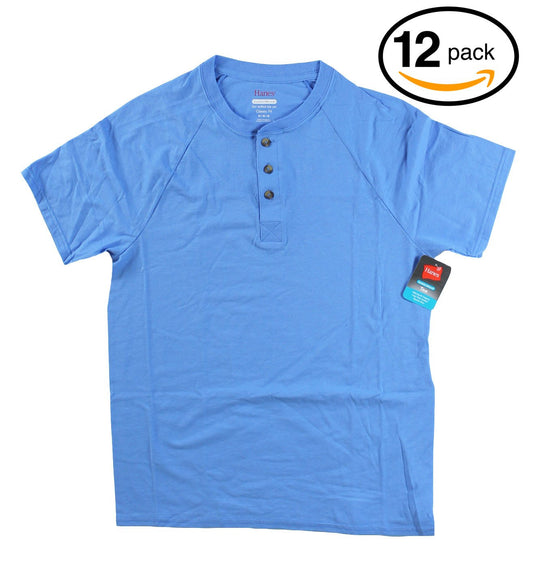 Hanes Men's FreshIQ Crew T-Shirt (Henley, Medium)