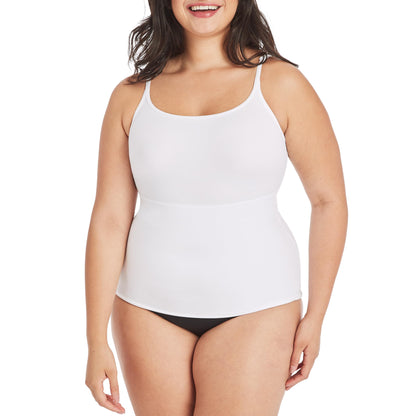 Maidenform womens Long Length Camisole Fl3266 shapewear tops, White, Medium US