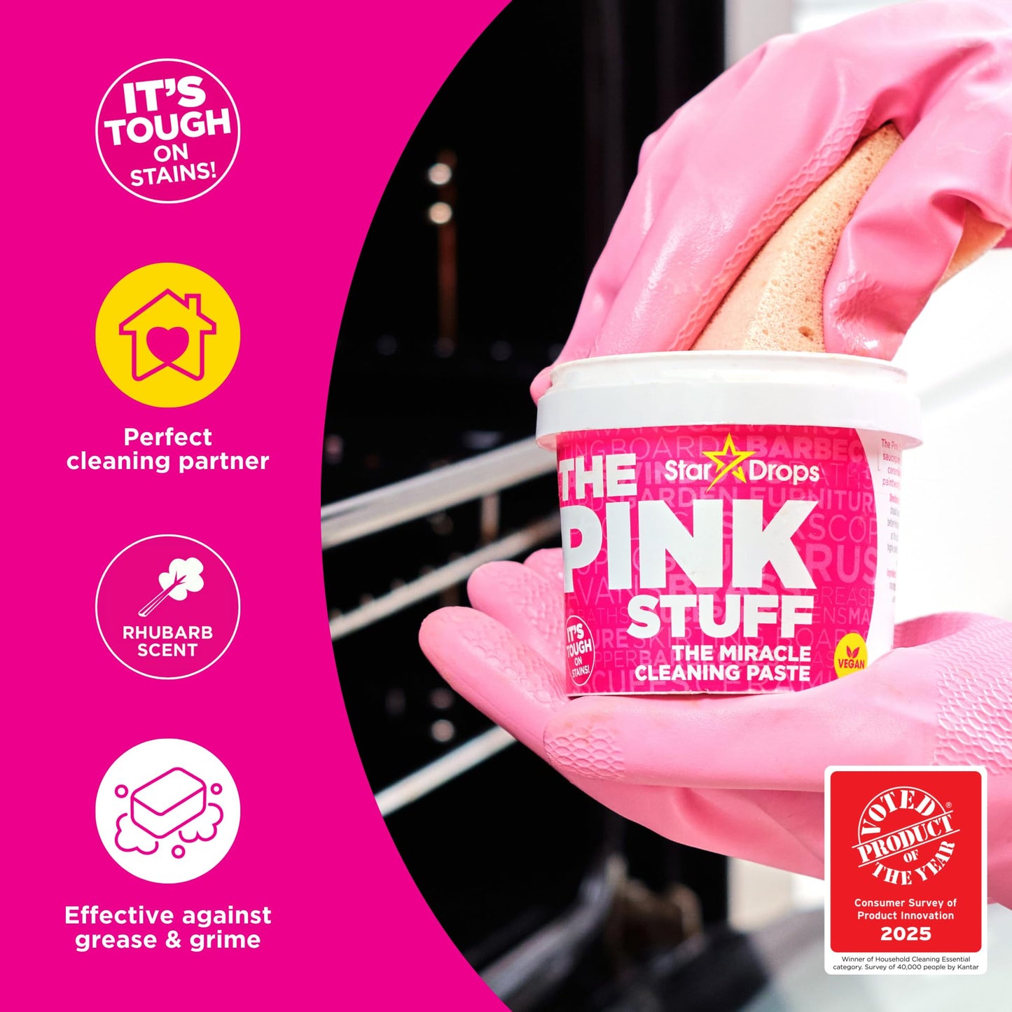 Stardrops The Pink Stuff Miracle Cleaning Bundle - Multi-Purpose Paste, Spray & Cream Cleaner (3-Pack) - Tough on Stains, Gentle on Surfaces