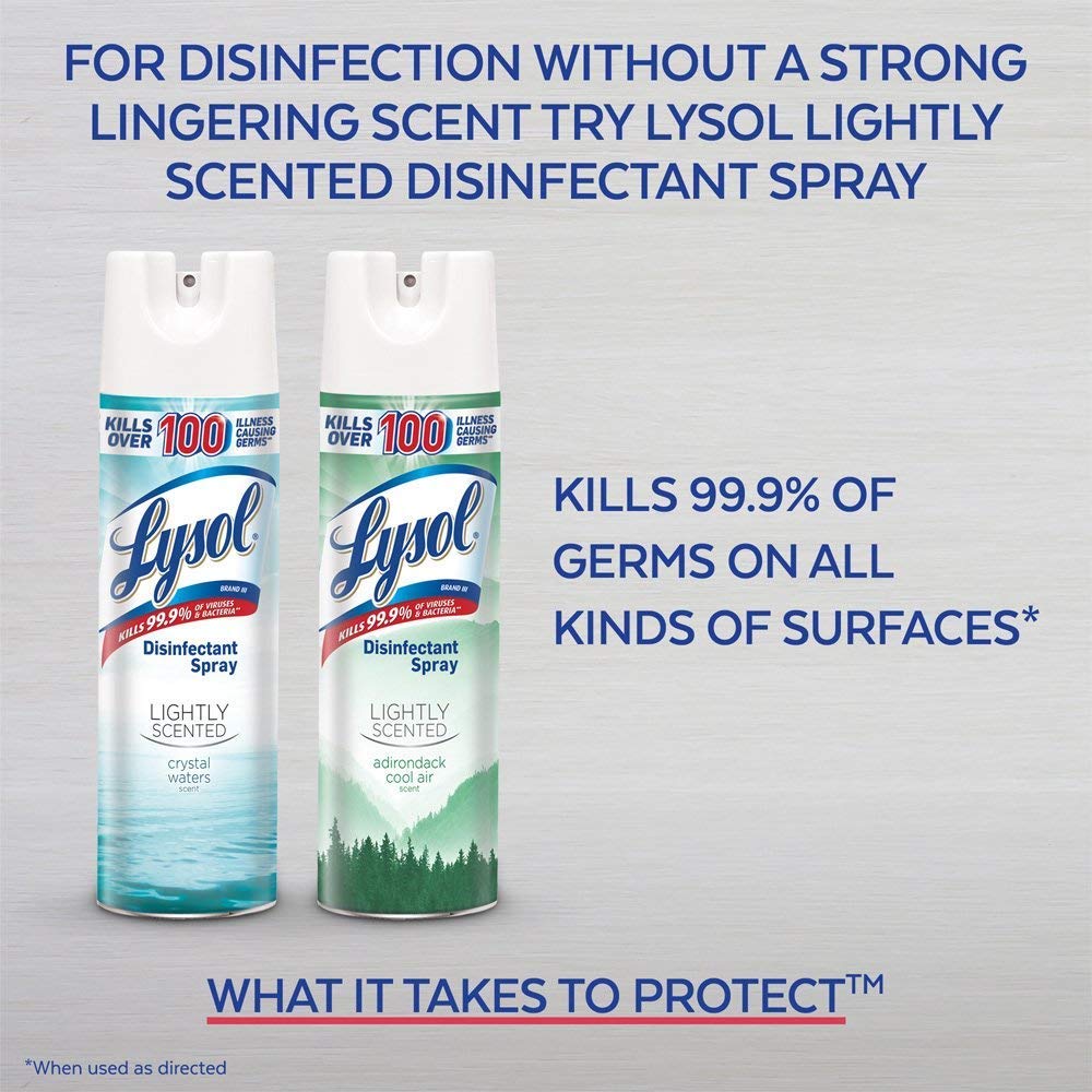 Lysol Disinfectant Spray, Sanitizing and Antibacterial Spray, For Disinfecting and Deodorizing, Crisp Linen, 19 fl oz (Pack of 4)