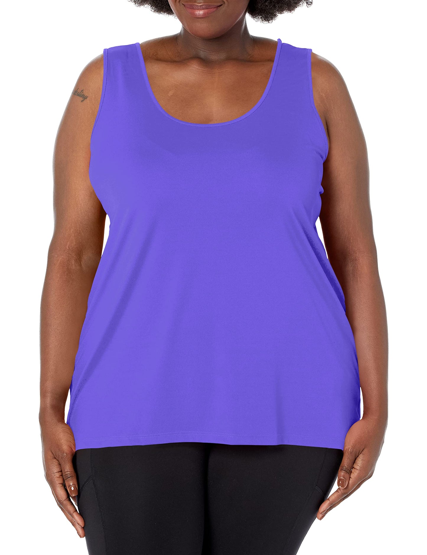 JUST MY SIZE womens Cooldri Performance Scoopneck Tank Top Shirt, Vivid Fuchsia, 20 US