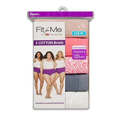 Fruit of the Loom Fit for Me Women`s 5pk Cotton Stretch Assorted Hi-Cut