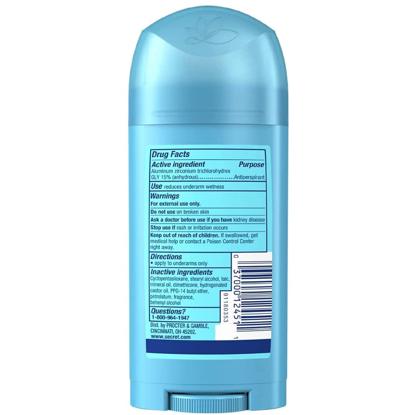 Secret Original Powder Fresh Women's Solid Antiperspirant & Deodorant 2.7 Oz, Pack of 6