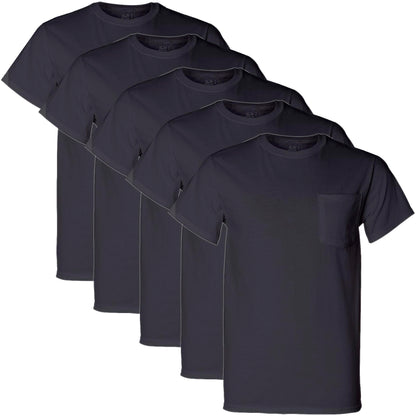 Fruit of the Loom Men's Pocket T-Shirt Multipack (5 Pack), Assorted (5Pack), X-Large