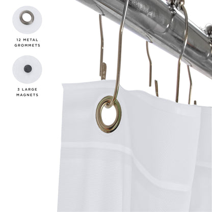 Bath Bliss PVC Heavy Weight Shower Curtain Liner | 4G | 70"x72" | Rust Resistant Copper Grommets | Magnetic Hem | Frost