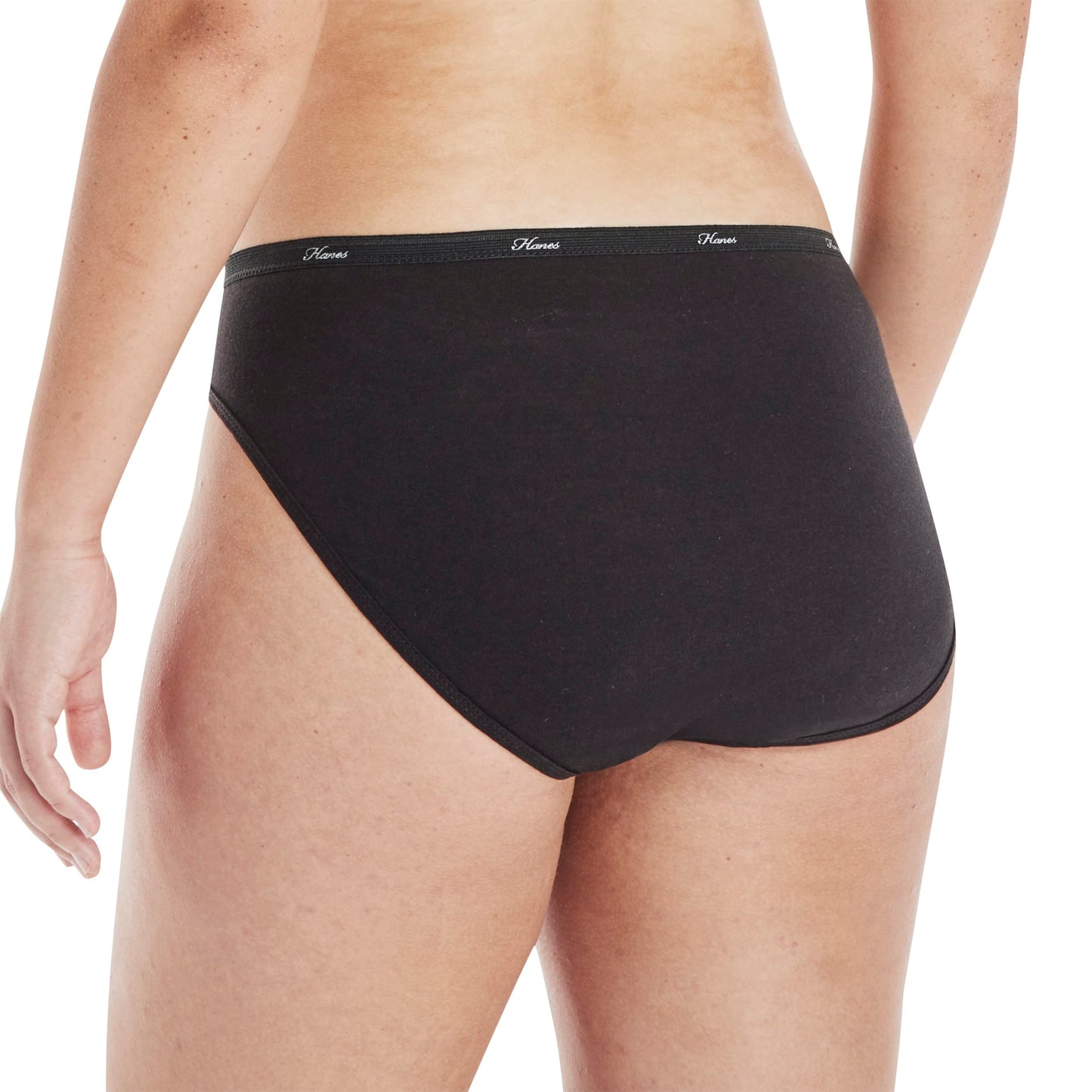 Hanes Pp43Wb Womens No Ride Up Cotton Hi Cut Panties Solid Size 6