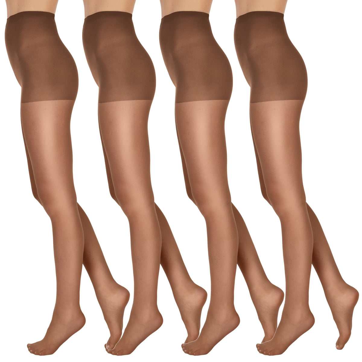 L'eggs Everyday Standard-Panty Sheer Toe Pantyhose for All Day Comfort, 100% Nylon, Suntan, Size A (Pack of 4)