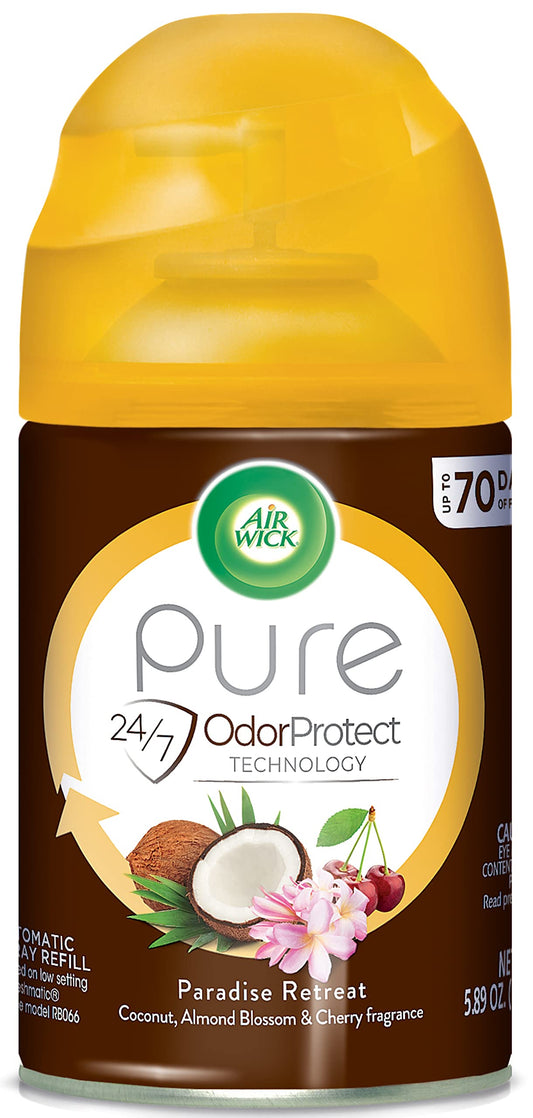 Air Wick 91099 FRESHMATIC Life SCENTS Ultra Refill, Paradise Retreat, 5.89 OZ AEROSOL, 6/Carton