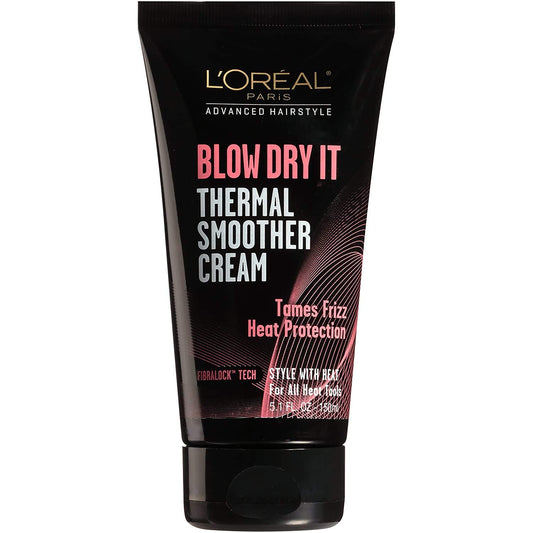 Lor Adv Hair Styl Blw Dry Size 5.1z L'Oreal Advanced Hair Style Blow Dry It Thermal Smoother Cream 5.1z
