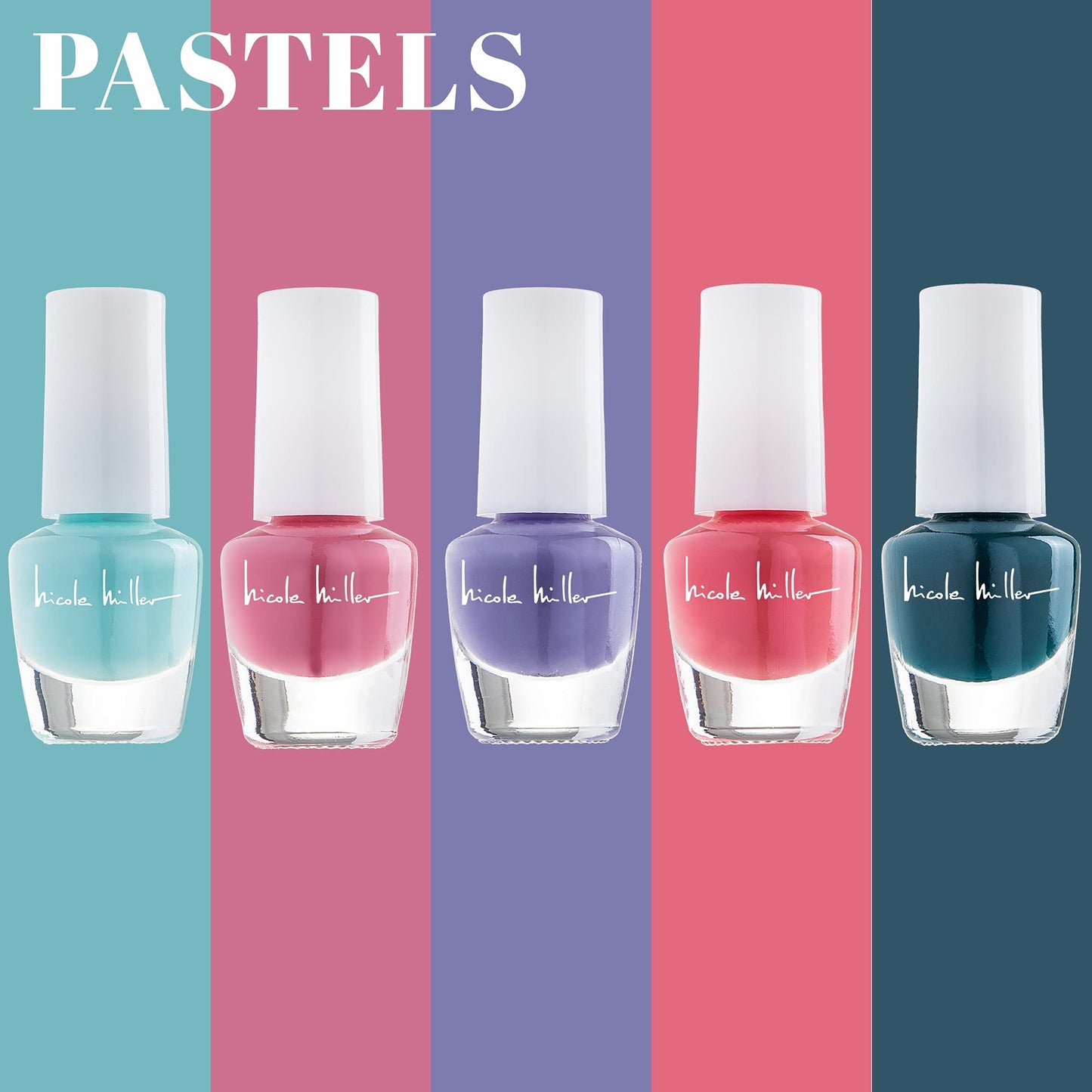 Nicole Miller Mini Nail Polish Set - Glossy, Vibrant Colors for Fingernails & Toenails, Trendy Collection
