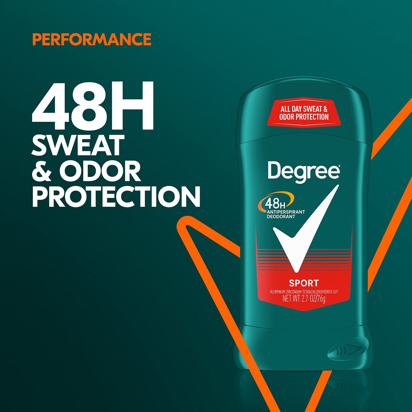 Degree Men Original Antiperspirant Deodorant for Men, Pack of 4, 48-Hour Sweat and Odor Protection, Sport 2.7 oz (Packing May Vary)