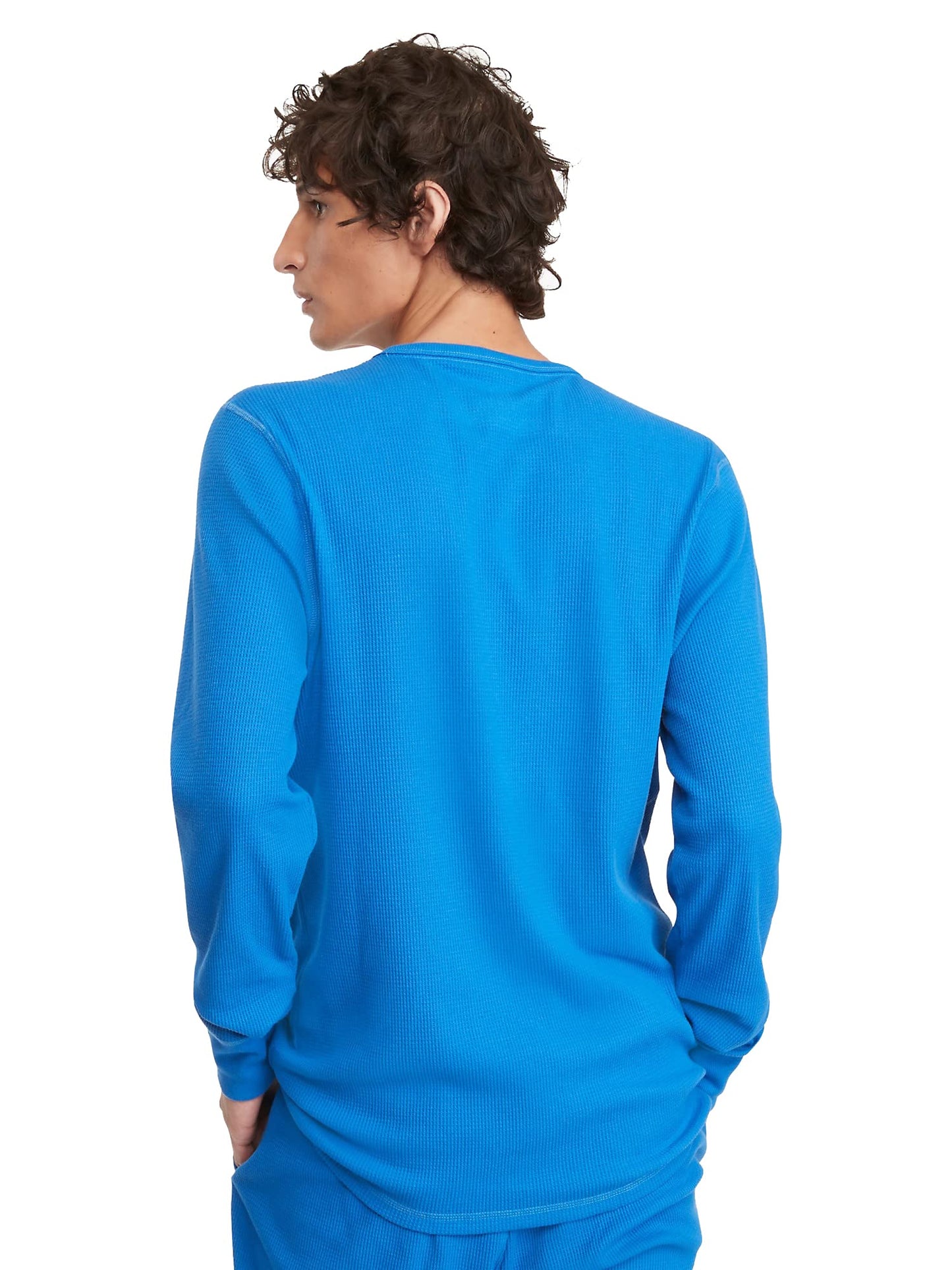 Tommy Hilfiger Men's Thermal Long Sleeve Crew Neck Shirt (Medium, China Blue)