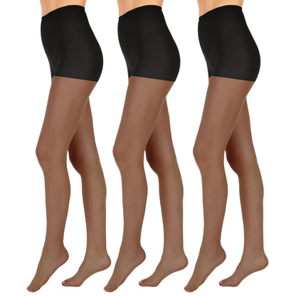 L'eggs Everyday Control Top Sheer Toe Pantyhose for All Day Comfort, 100% Nylon, Off Black, Size Q (Pack of 6)