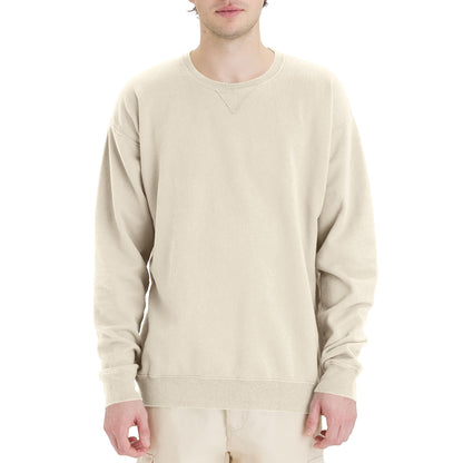 Hanes mens Originals Fleece Garment Dyed Pullover, Crewneck Sweatshirts, Parchment, X-Large