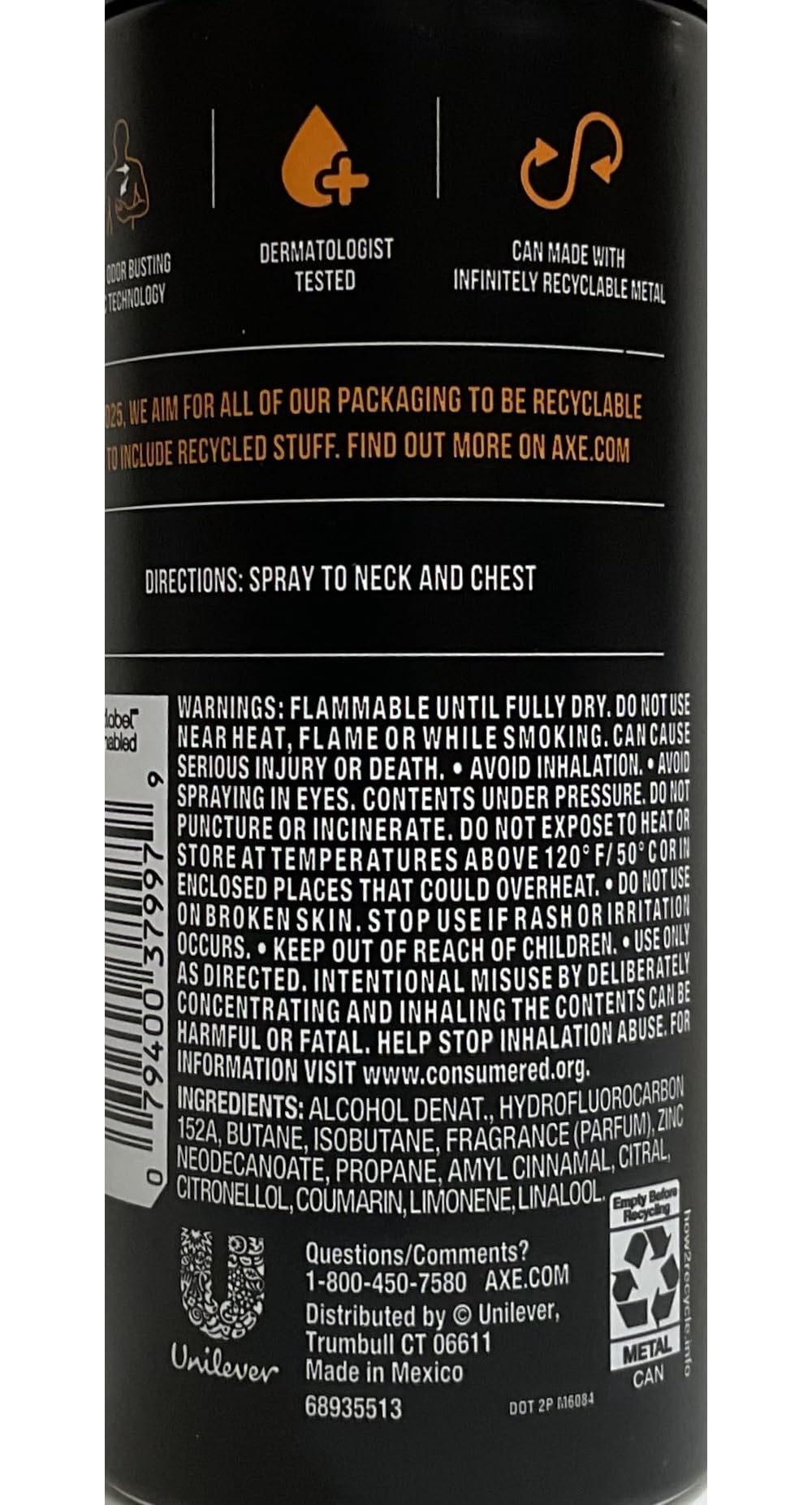 Axe Body spray, Dark Temptation Size 4 Ounce (Pack of 6) by AXE