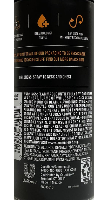 Axe Body spray, Dark Temptation Size 4 Ounce (Pack of 6) by AXE