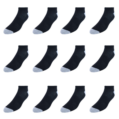 Hanes mens X-temp Lightweight Low Cut Socks, 12-pair Pack Casual Sock, Black, 6 12 US