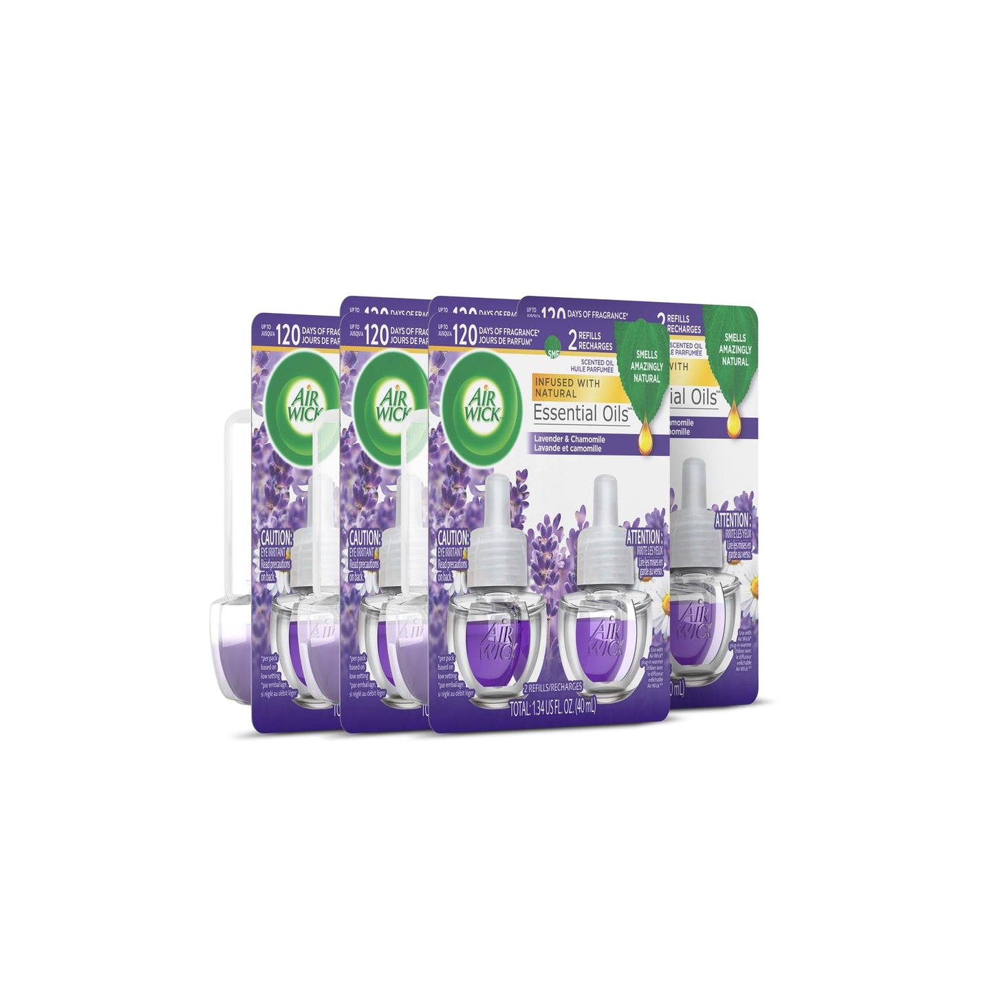 Air Wick Plug in Scented Oil Refill, 2ct, Lavender & Chamomile, Essential Oils, Air Freshener