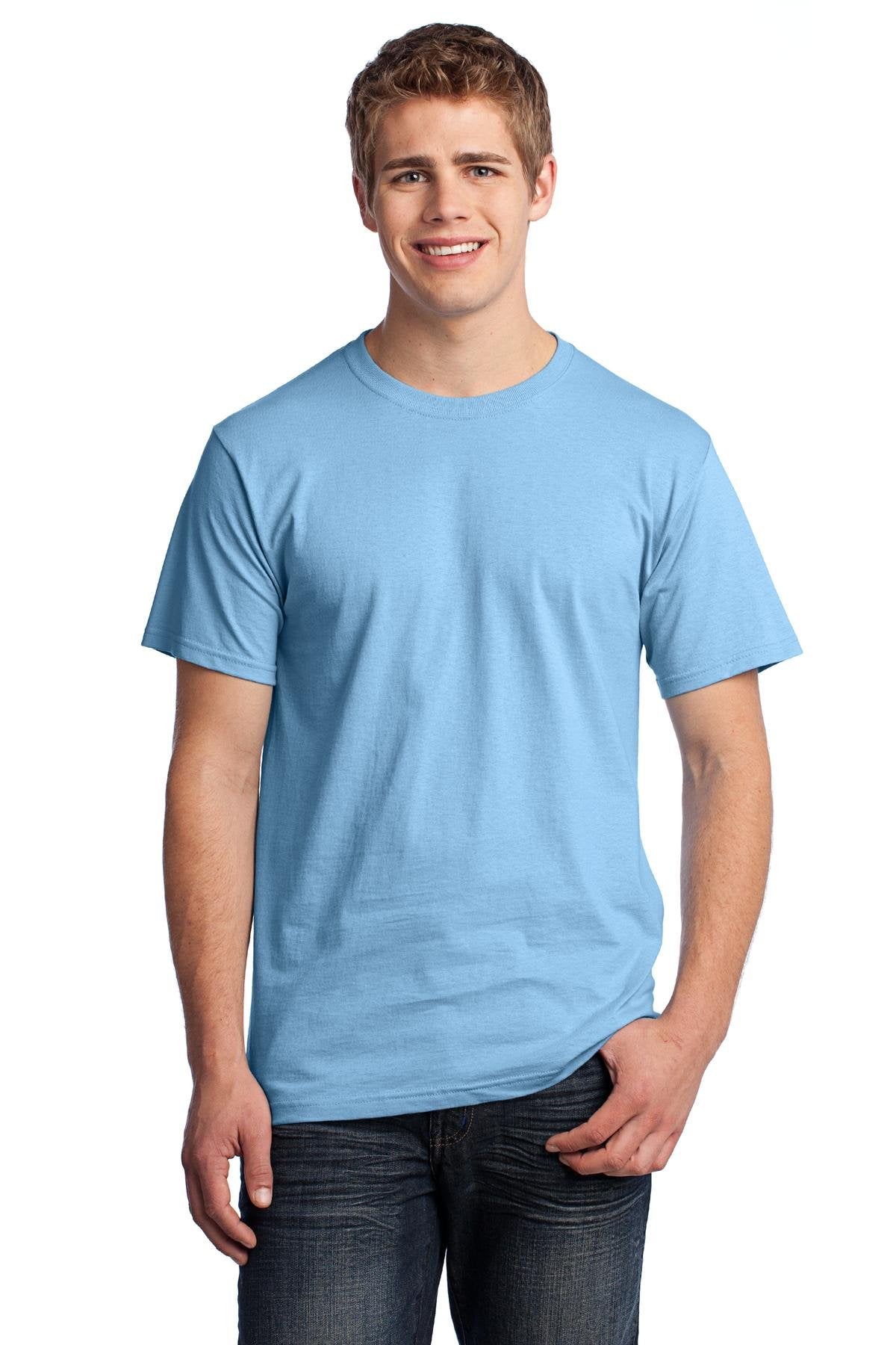 Fruit of the Loom Mens 5 Oz. 100% Heavy Cotton HD T-Shirt(3931)-Light BLUE-3XL-2PK