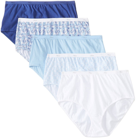Hanes Plus Size Women's Cotton Briefs 5 Pack, Assorted 12 (Assorted, Size 13)
