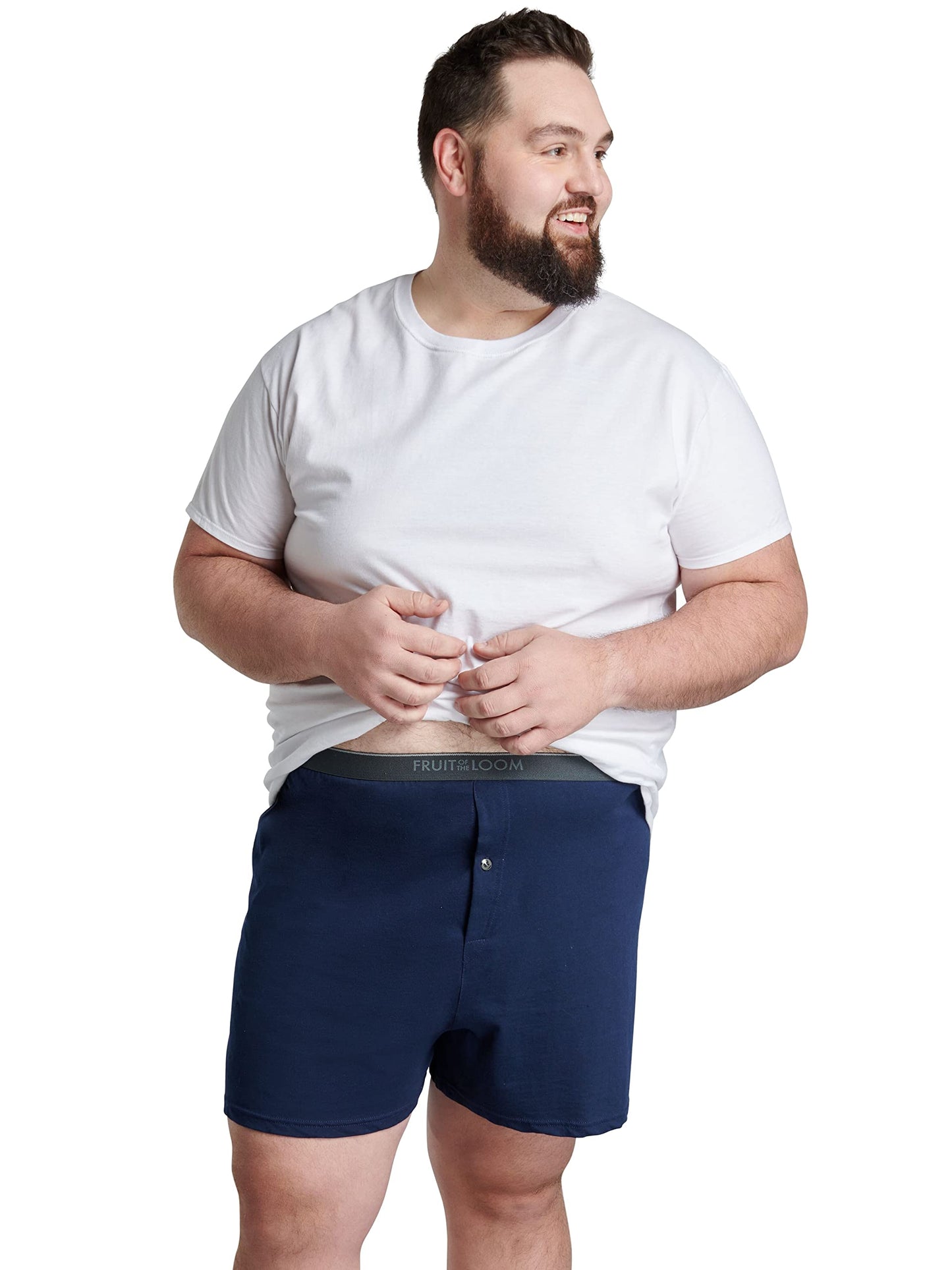 Fruit of the Loom 3 Big Man Knit Boxers Roomier Fit Full Cut Leg (5X)