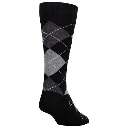 GOLDTOE Men's Carlyle Argyle Crew Dress Socks, 3-Pairs, Sunset/Vista Blue/Cadet, Large