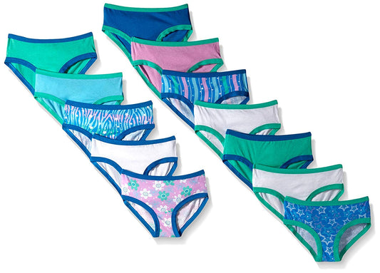 Fruit of the Loom girls 12 Pack Assorted Color Hipster Underwear, Pack - Fashion Assorted, 4 US