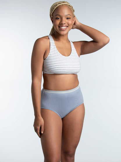 Fruit of the Loom Women's Cotton Blend Brief, 6 Pack-Colors May Vary, 9