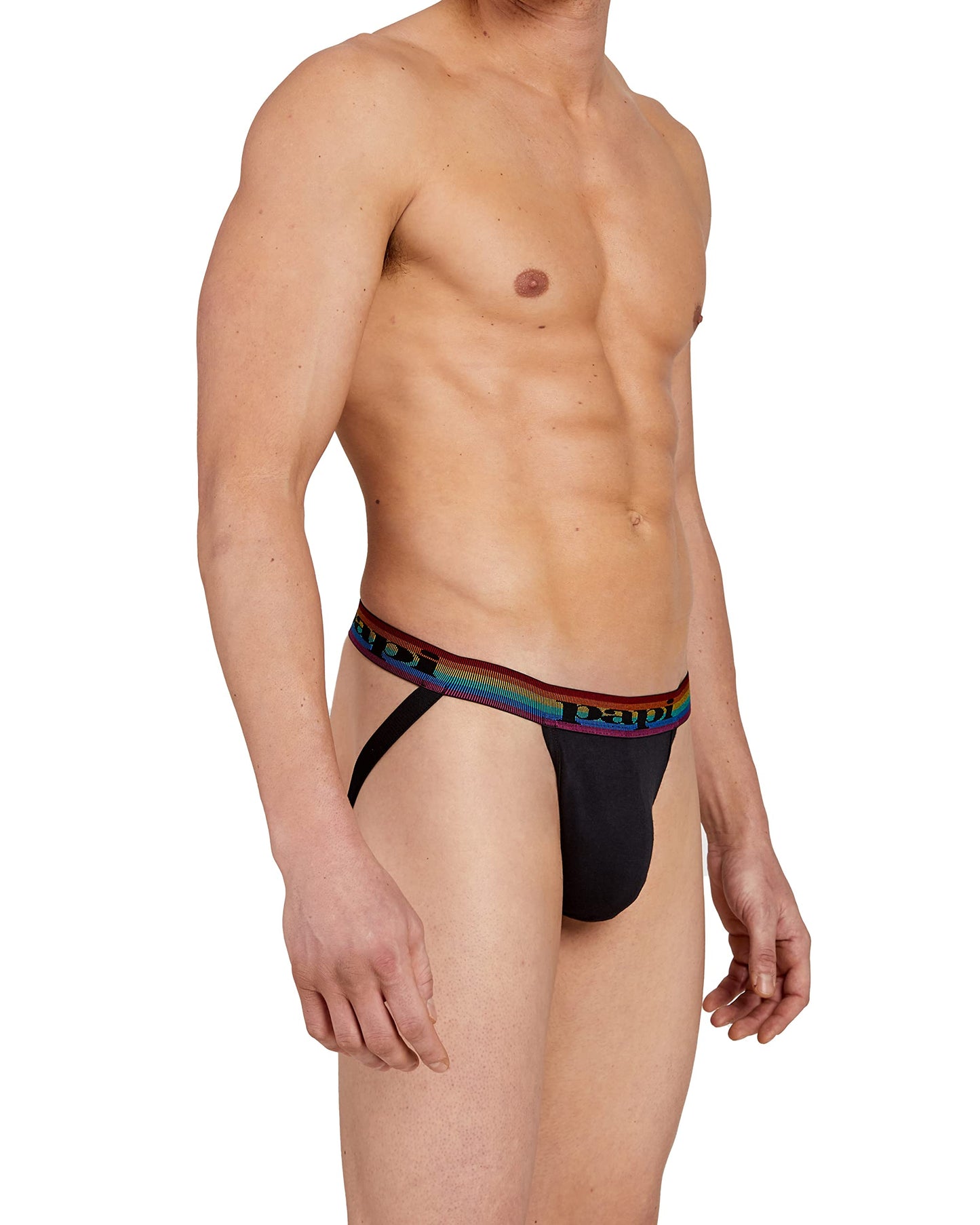 papi Men's 3-Pack Jockstrap, Athletic Supporter, Breathable Male Workout Underwear, Lychee/Prince Blue/Black, X-Large