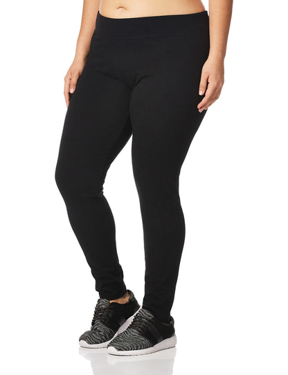 Hanes Women's Cotton Leggings Q71129 1 Pair, Black, Large