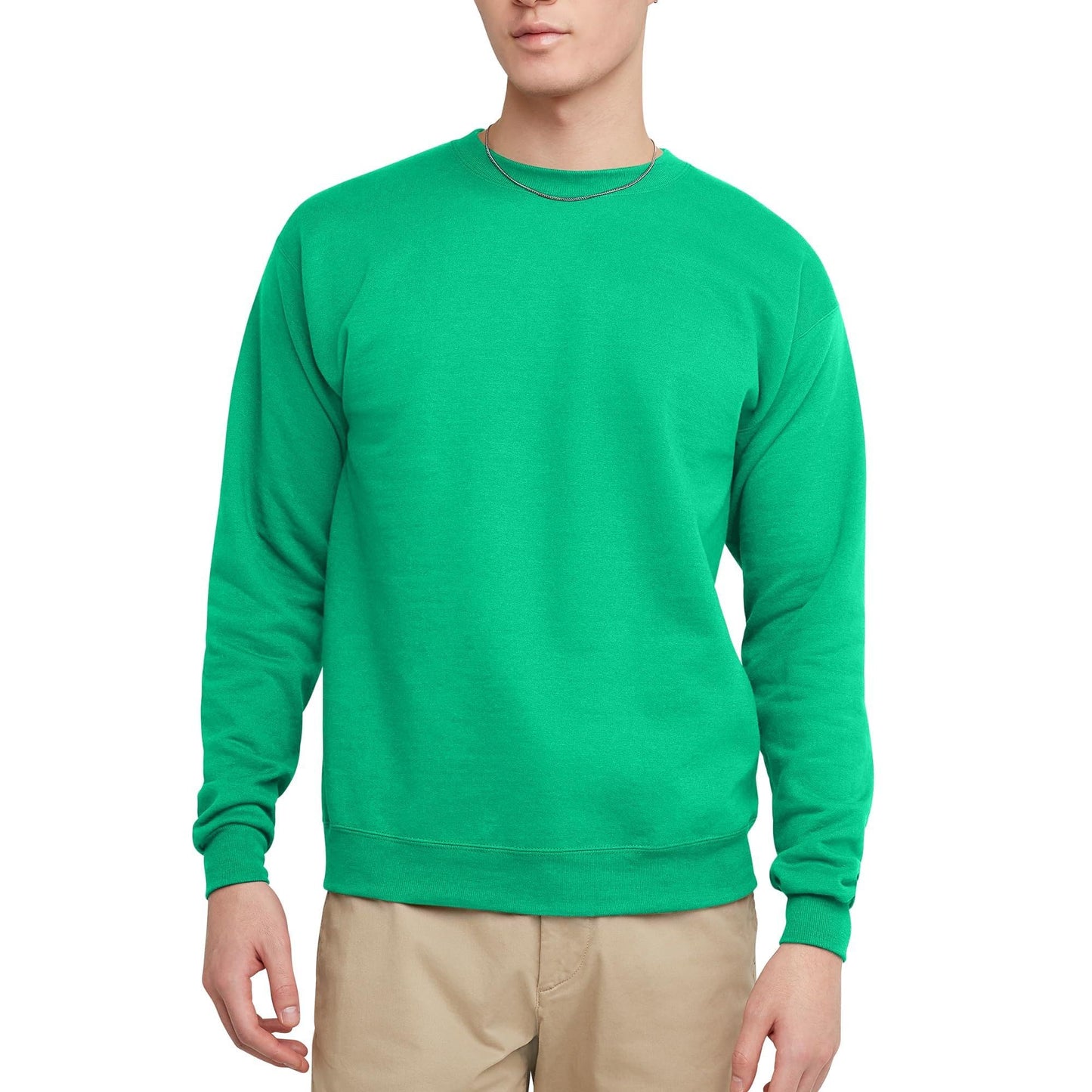 Hanes Men's EcoSmart Sweatshirt, safety green, Small
