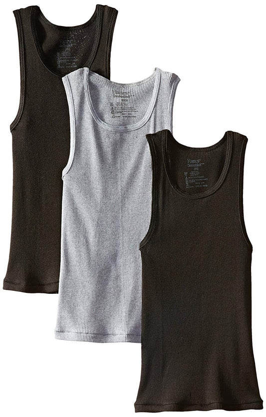 Hanes Boys' 3 Pack Ultimate ComfortSoft Dyed Tank (Small (6-8), Assorted)
