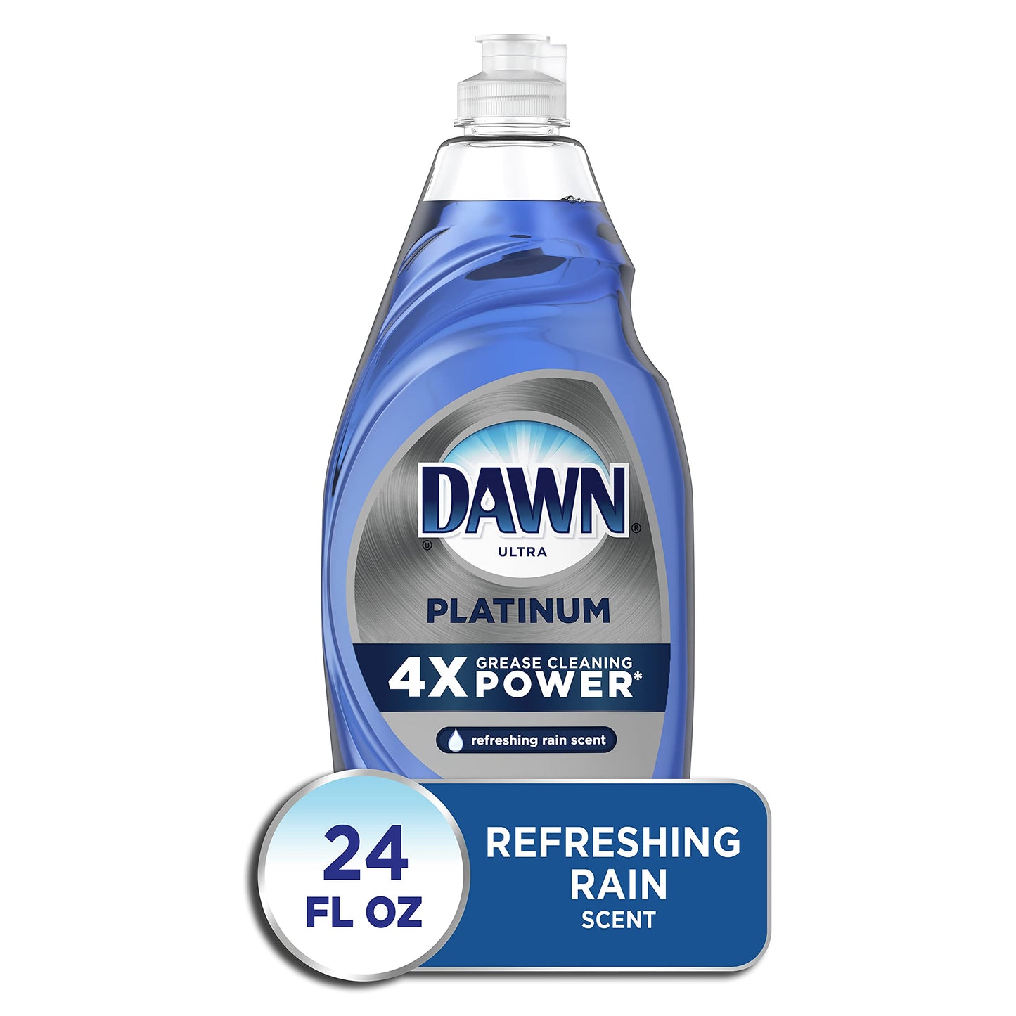 Dawn Platinum Dishwashing Liquid Dish Soap, Refreshing Rain Scent, 24 Fl Oz