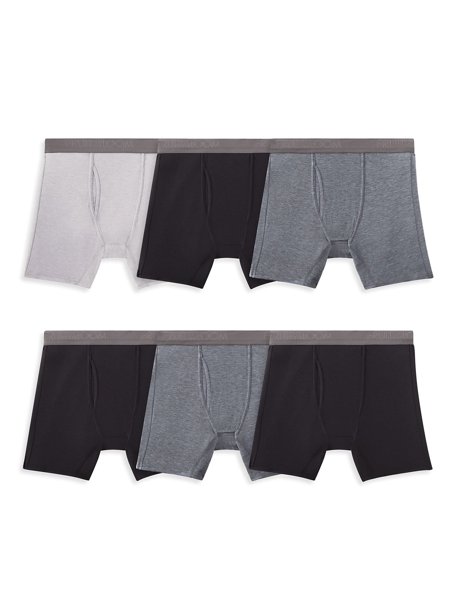 Fruit of the Loom Men's 360 Stretch Boxer Briefs (Quick Dry & Moisture Wicking), Cooling Channels-6 Pack-Colors May Vary, X-Large