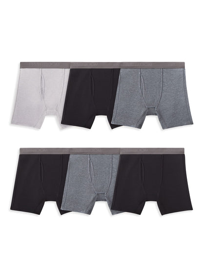 Fruit of the Loom Men's 360 Stretch Boxer Briefs (Quick Dry & Moisture Wicking), Cooling Channels-6 Pack-Colors May Vary, X-Large