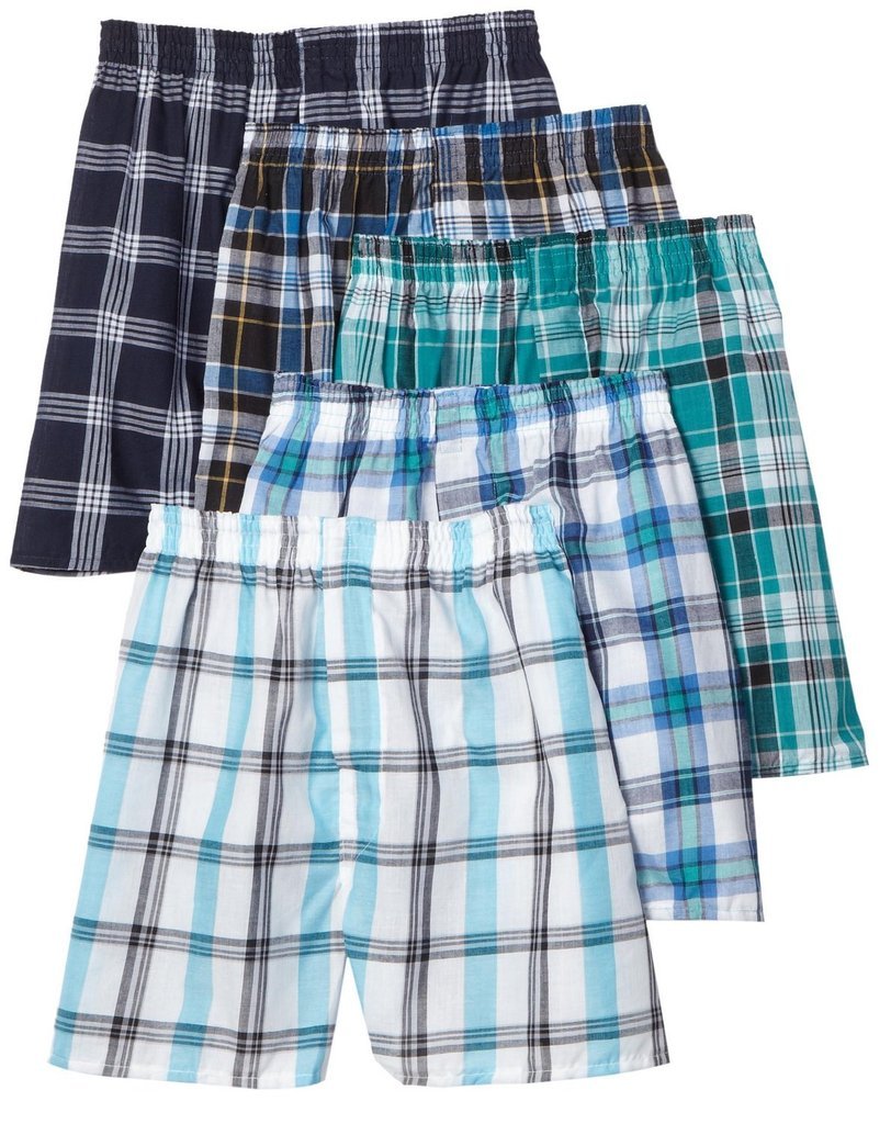 Hanes Men's 5Pack Assorted Plaid Boxer Shorts Boxers Underwear 3XL