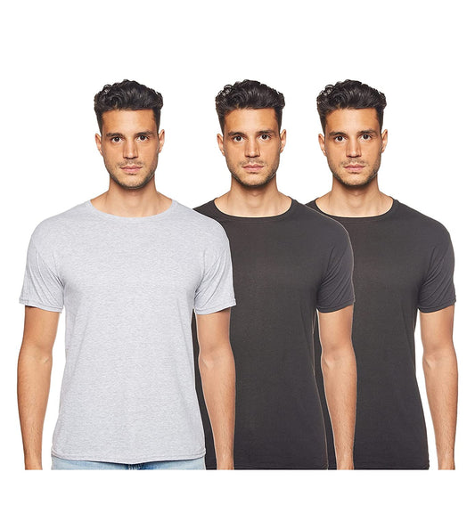 Hanes Classics Men's Traditional Fit ComfortSoft® TAGLESS® Black/Grey Crewneck Undershirt 3-Pack