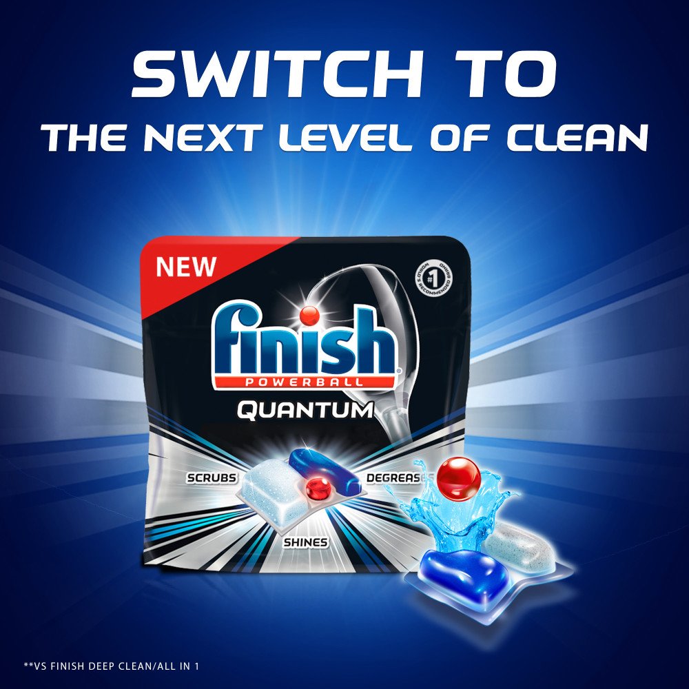 Finish - Quantum - 68ct - Dishwasher Detergent - Powerball - Ultimate Clean & Shine - Dishwashing Tablets - Dish Tabs