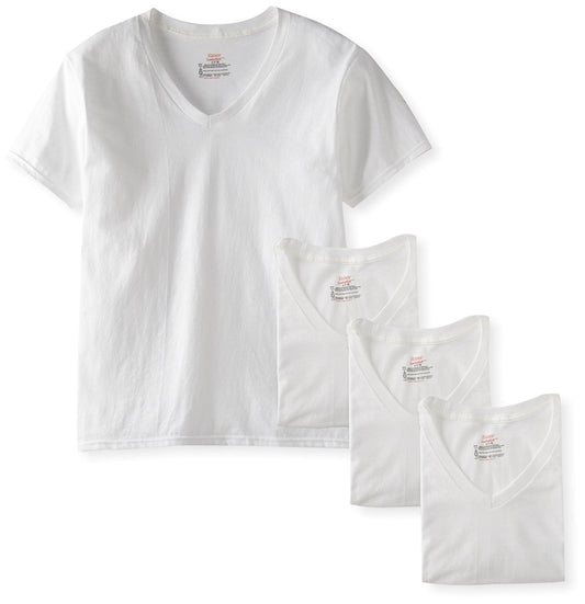Hanes Men's 4-Pack FreshIQ Assorted V-Neck (White, XX-Large)